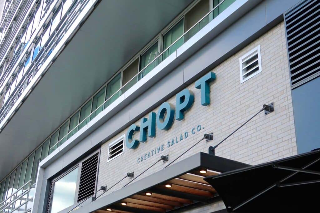 Close up of Chopt signage, representing the Chopt lawsuit.