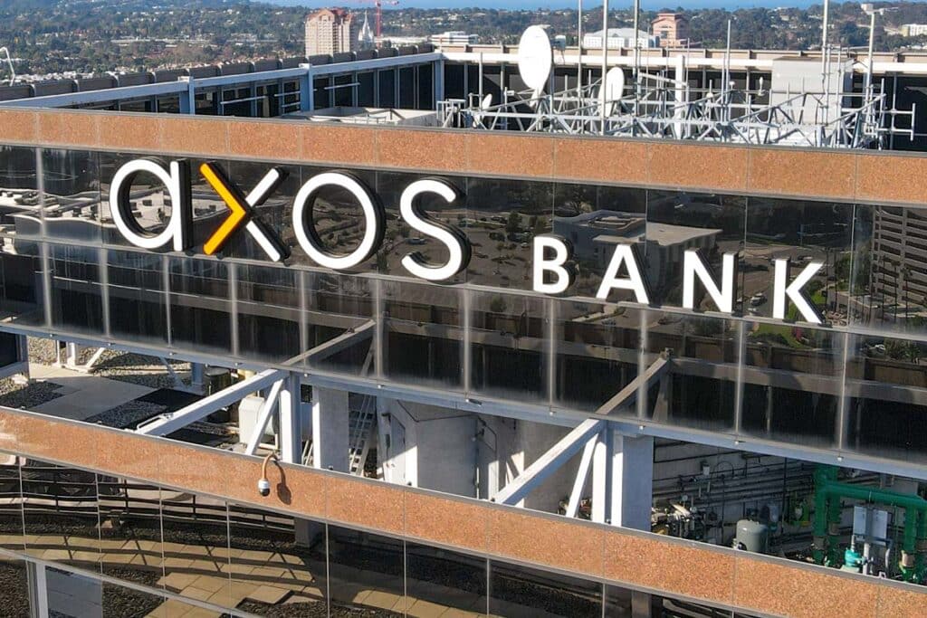 Axos Bank signage, representing the Axos Bank class action.