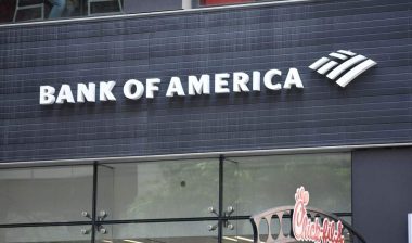Close up of Bank of America signage, representing the CFPB Bank of America fine.