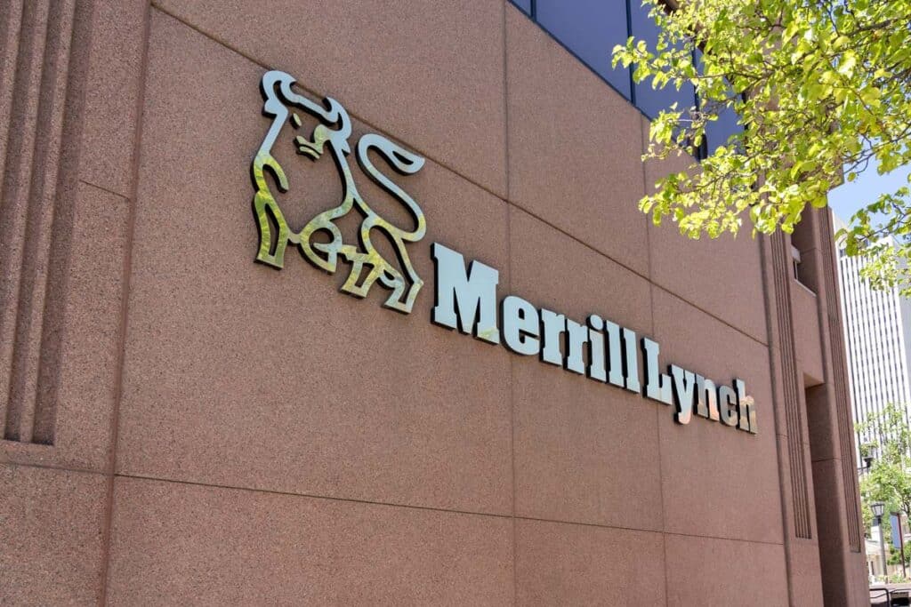 Close up of Merrill Lynch signage, representing the Merrill Lynch class action.