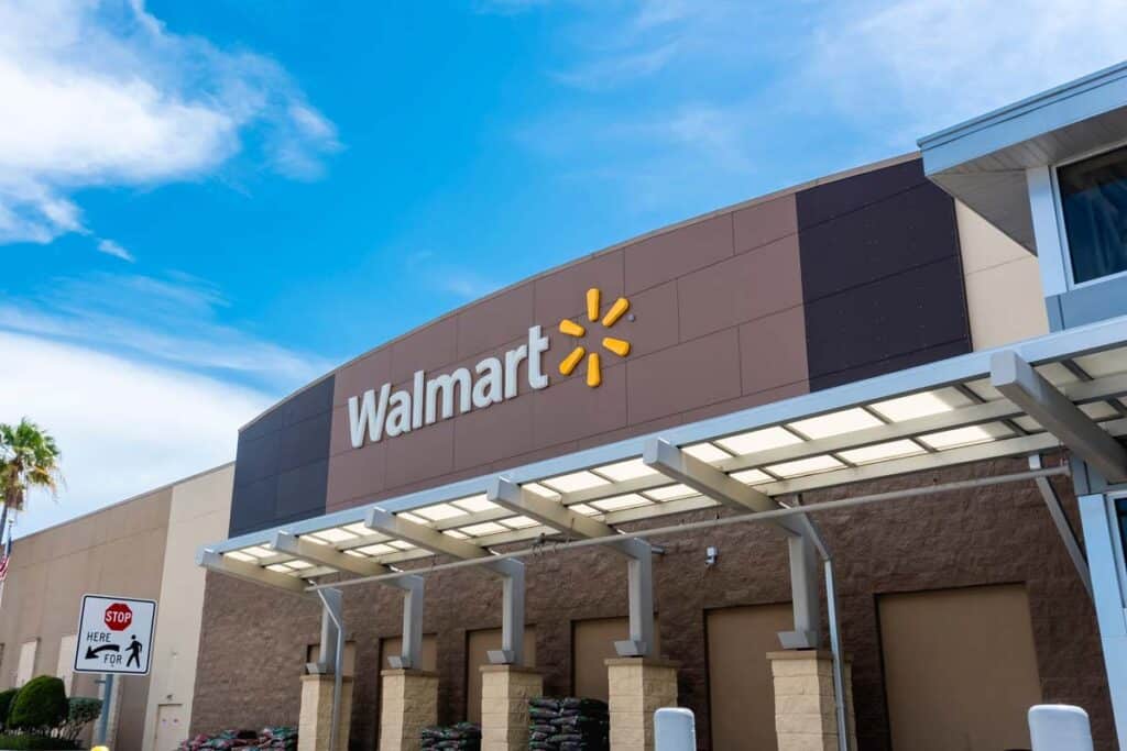 Exterior of a Walmart store, representing the Walmart and CashApp class action.
