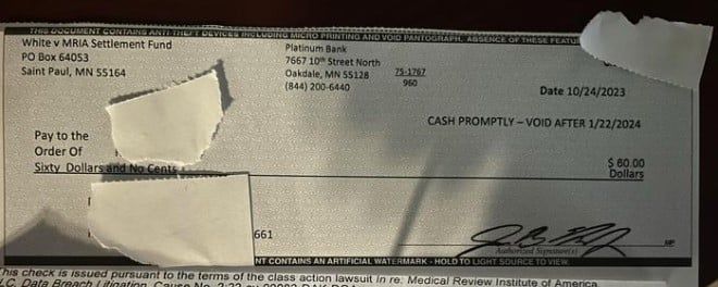 Medical Review Institute of America data breach check 10-30-23 settlements paying out