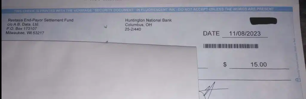 RestasisFB11-13-23 settlement payments