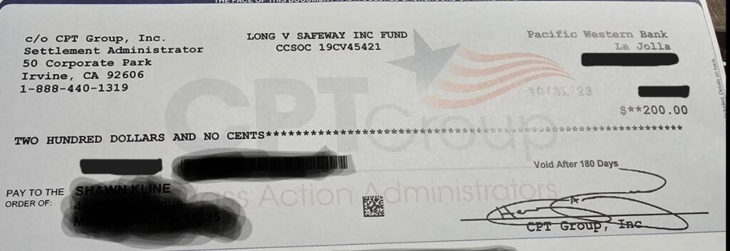 SafewayOregonFB11-14-23 settlement payments