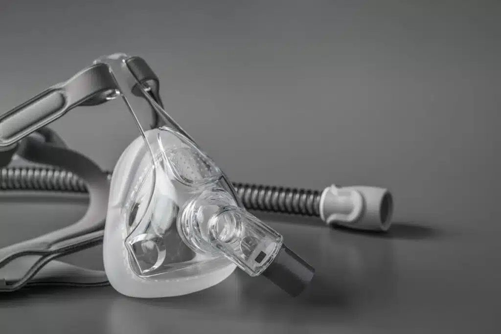 Close up of a CPAP mask, representing the ResMed CPAP masks recall.