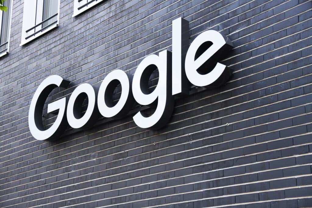 Close up of Google signage, representing the Google tracking lawsuit.