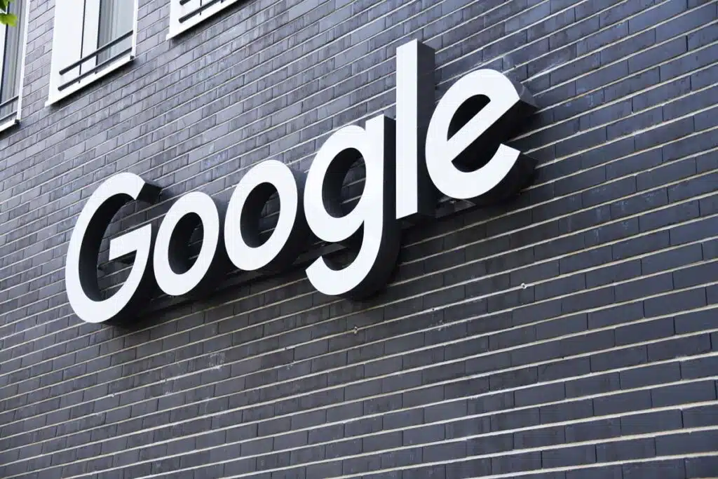 Close up of Google signage, representing the Google tracking lawsuit.