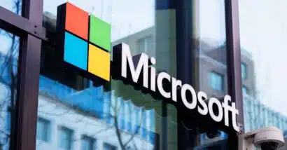 Close up of Microsoft signage, representing the Microsoft data breach.