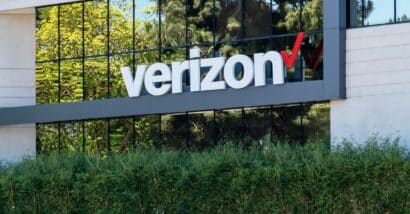 Verizon signage on a building, representing the Verizon administrative fees class action settlement.