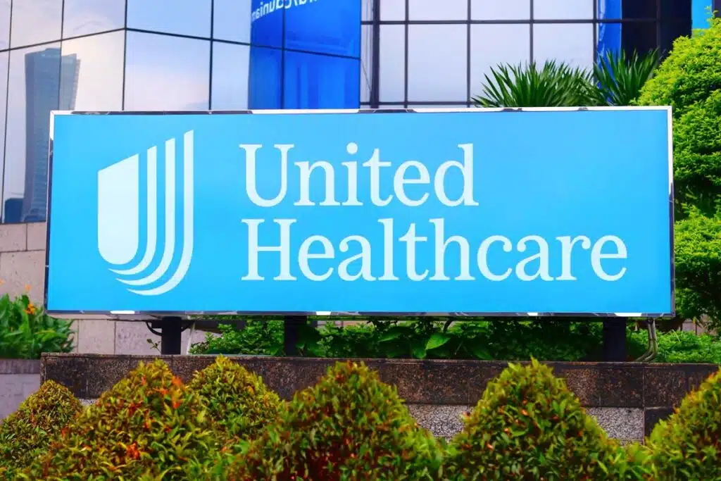 Close up of United Healthcare signage, representing the UnitedHealthcare lipedema class action lawsuit settlement.