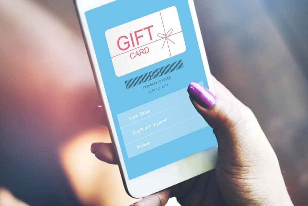 Digital gift card displayed on a smartphone screen, representing the Tremendous gift cards class action.