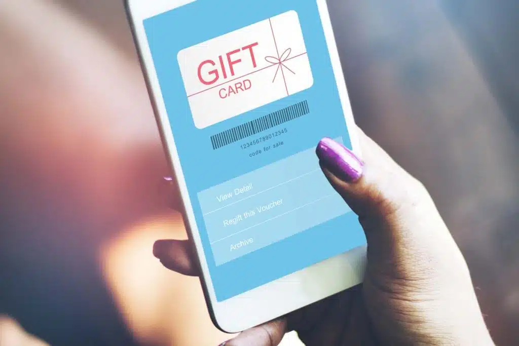 Digital gift card displayed on a smartphone screen, representing the Tremendous gift cards class action.