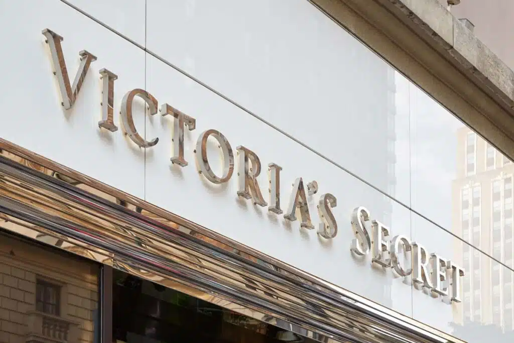 Close up of Victoria's Secret signage, representing the Victoria's Secret class action lawsuit.