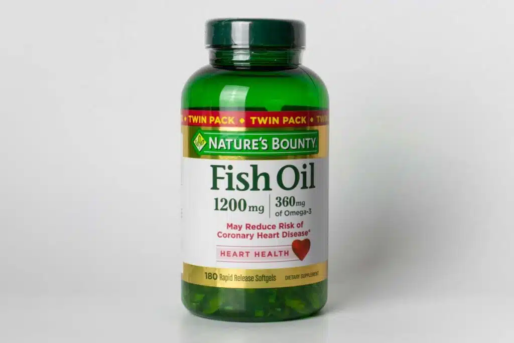 Nature's Bounty Fish Oil product against a white backdrop, representing the Nature's Bounty Fish Oil Supplements class action.