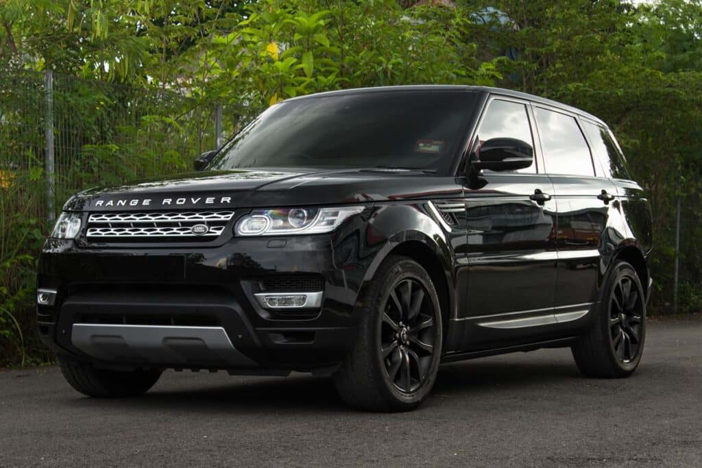 A black Range Rover Sport, representing the Land Rover recall.