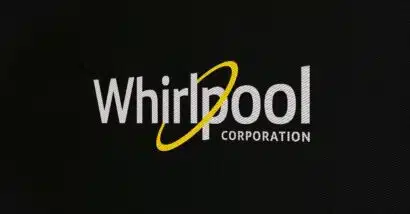 Close up of Whirlpool logo, representing the Whirlpool refrigerators class action.
