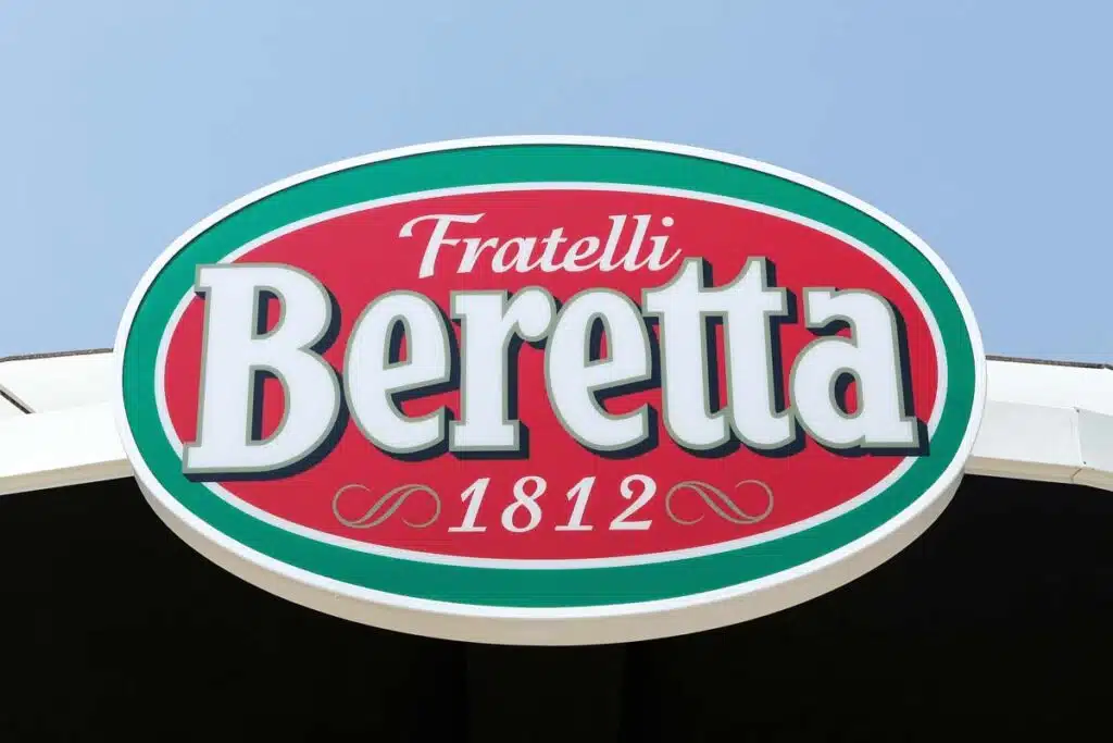 Close up of signage Fratelli Beretta, representing the charcuterie recalls.