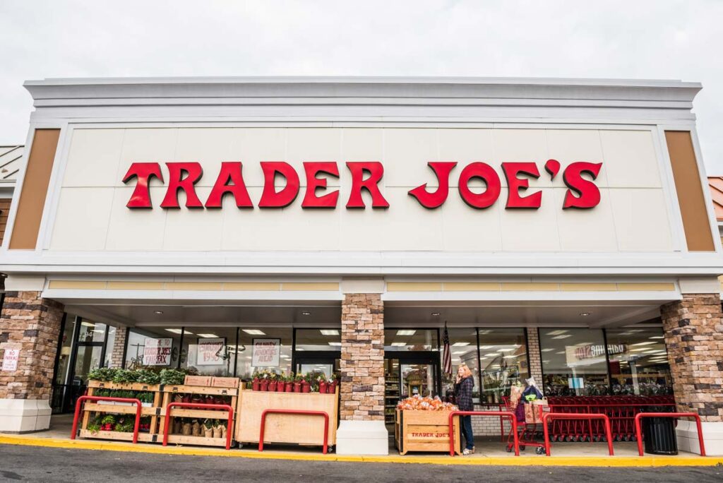 Close up of Trader Joes signage, representing the Trader Joe's recall.