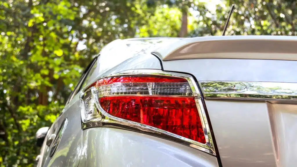 Rear end of a Nissian car
