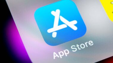 Close up of Apple App Store app icon displayed on a screen, representing the Apple antitrust litigation.