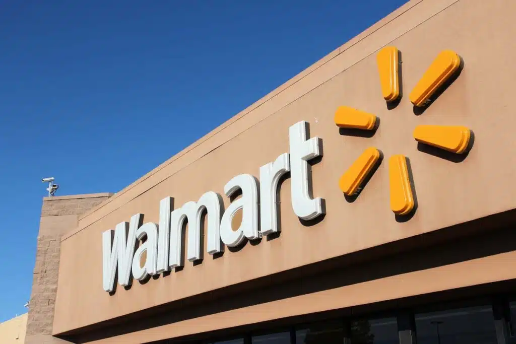 Close up of Walmart signage, representing the Walmart class action.
