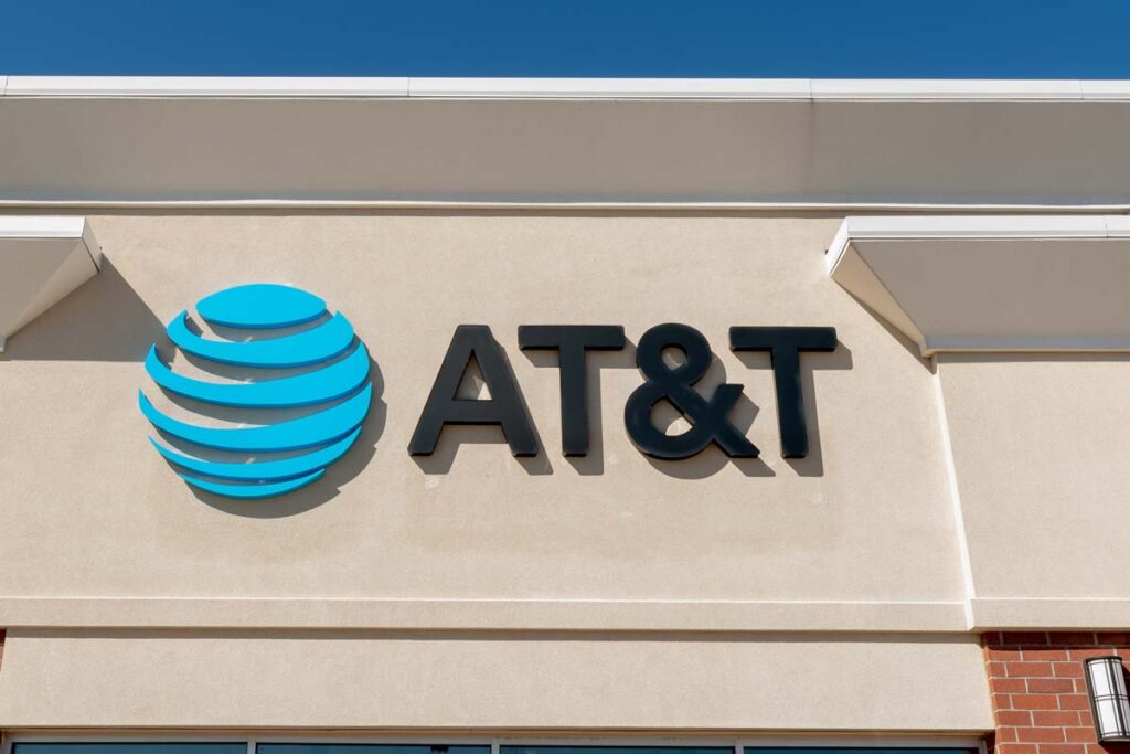 Close up of AT&T signage, representing the AT&T data dump.