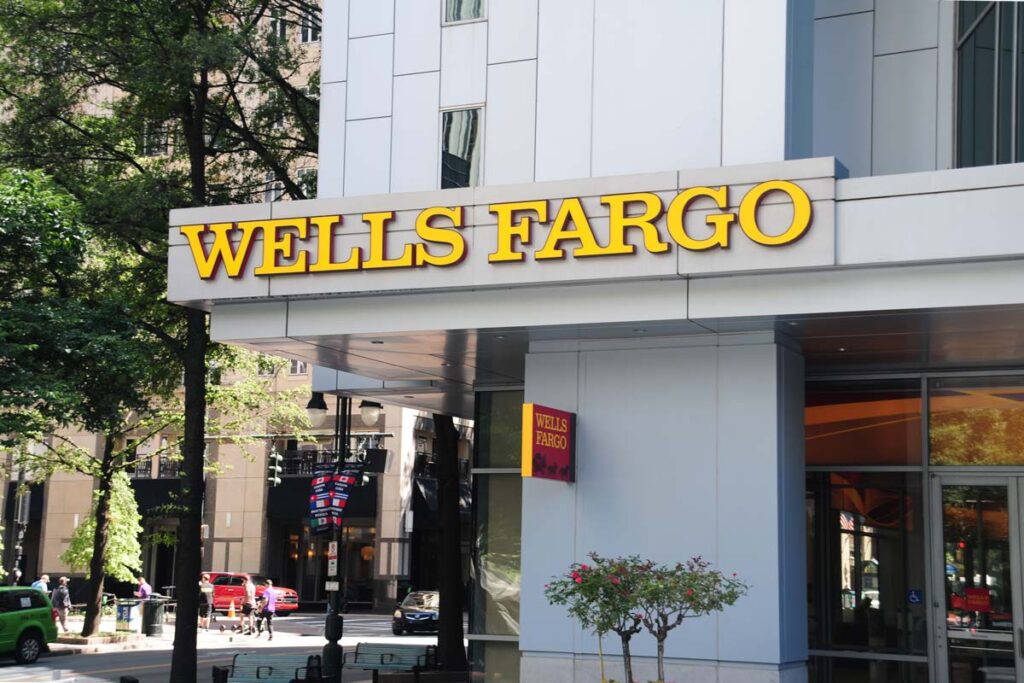 Exterior of a Wells Fargo location, representing the Wells Fargo class action.
