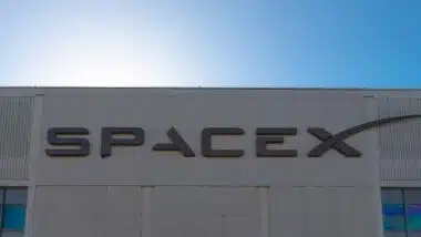 Close up of SpaceX signage, representing the SpaceX lawsuit.