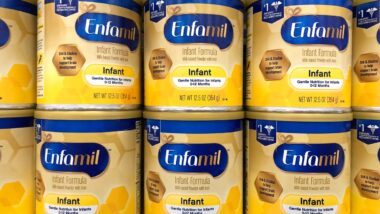 Enfamil products on a supermarket shelf, representing the Enfamil verdict.