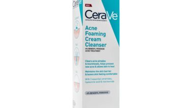 Product photo of CeraVe benzoyl peroxide cleanser, representing the CeraVe class action.