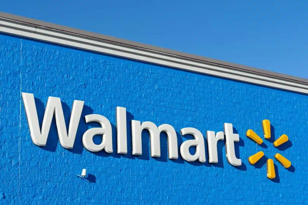 Close up of Walmart signage, representing the Walmart fish oil class action.