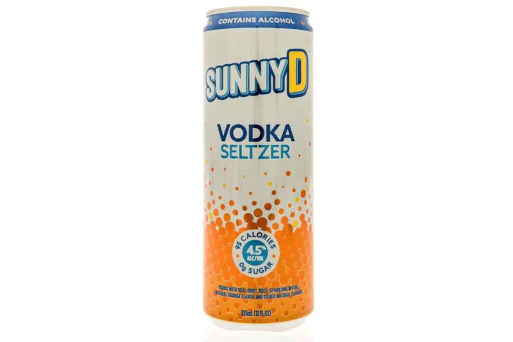 Product photo of Sunny D Vodka Seltzer, representing the Sunny D class action.