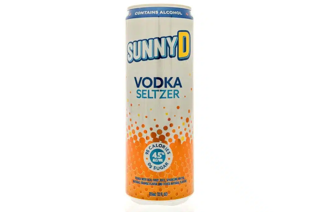 Product photo of Sunny D Vodka Seltzer, representing the Sunny D class action.