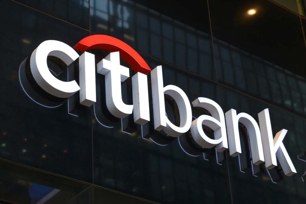 Close up of Citibank signage, representing the Citibank class action.