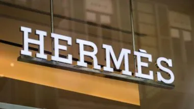 Close up of Hermes signage, representing the Hermes class action.