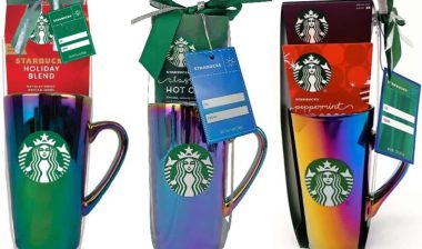 Product photos of the recalled Starbucks holiday sets, representing the Nestle mugs recall.