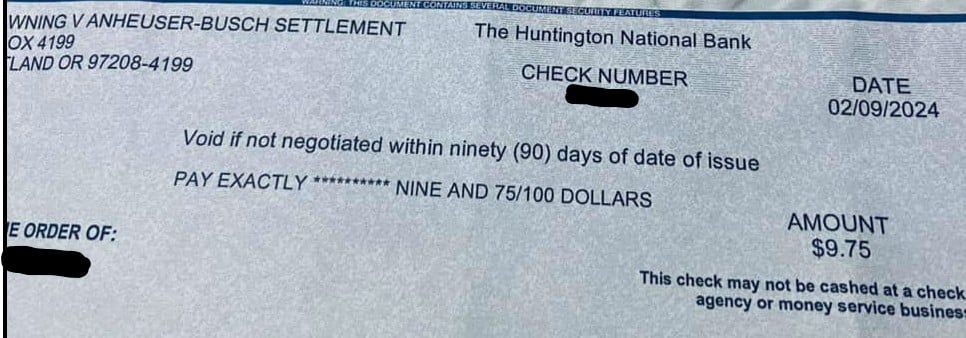 Anheuser-BuschRitasFB2-20-24 settlement payments