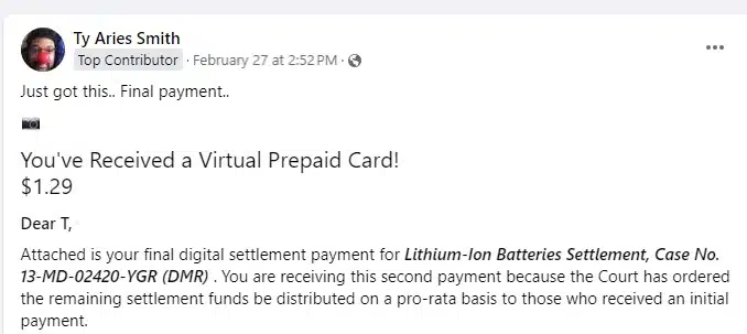 LithiumIonbatteriesFB2-27-24 settlement payments