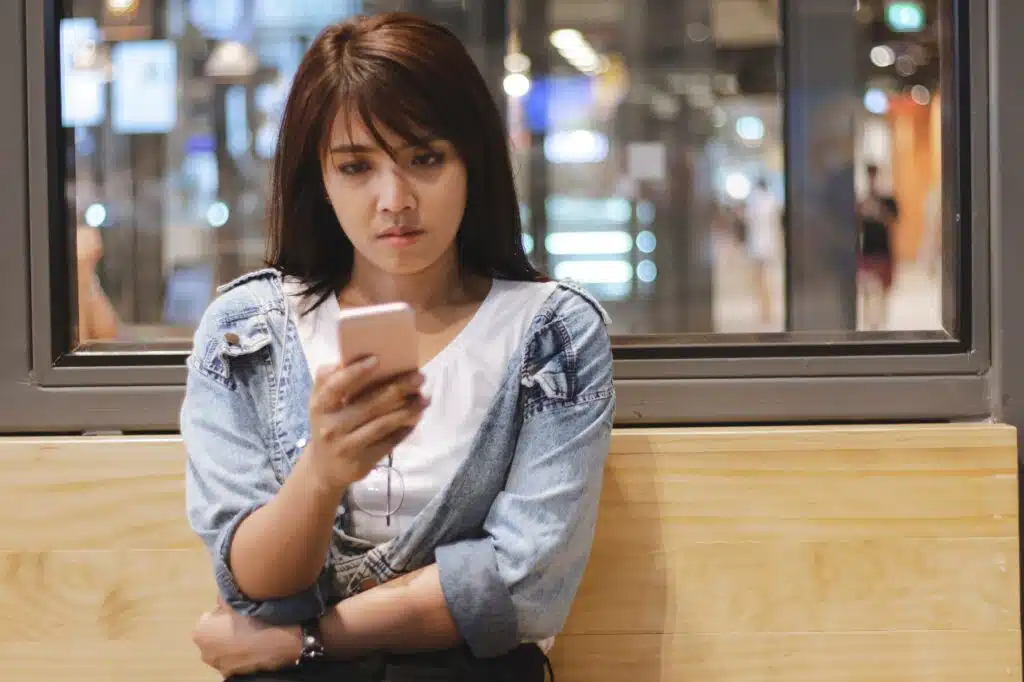 woman using mobile phone