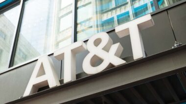 Close up of AT&T signage, representing the FTC refunds.