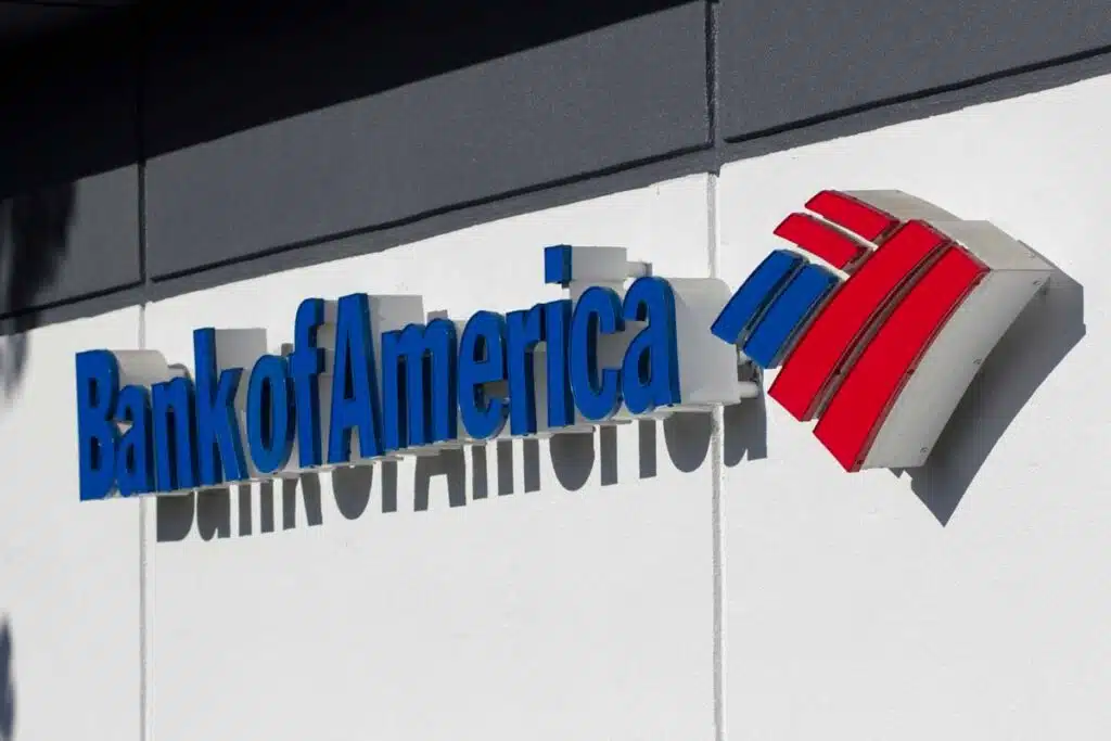 Close up of Bank of America signage, representing the Bank of America class action.