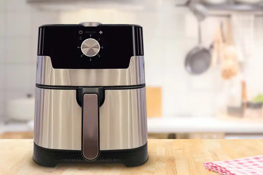 Close up of an air fryer on a kitchen counter, representing the Best Buy class action.