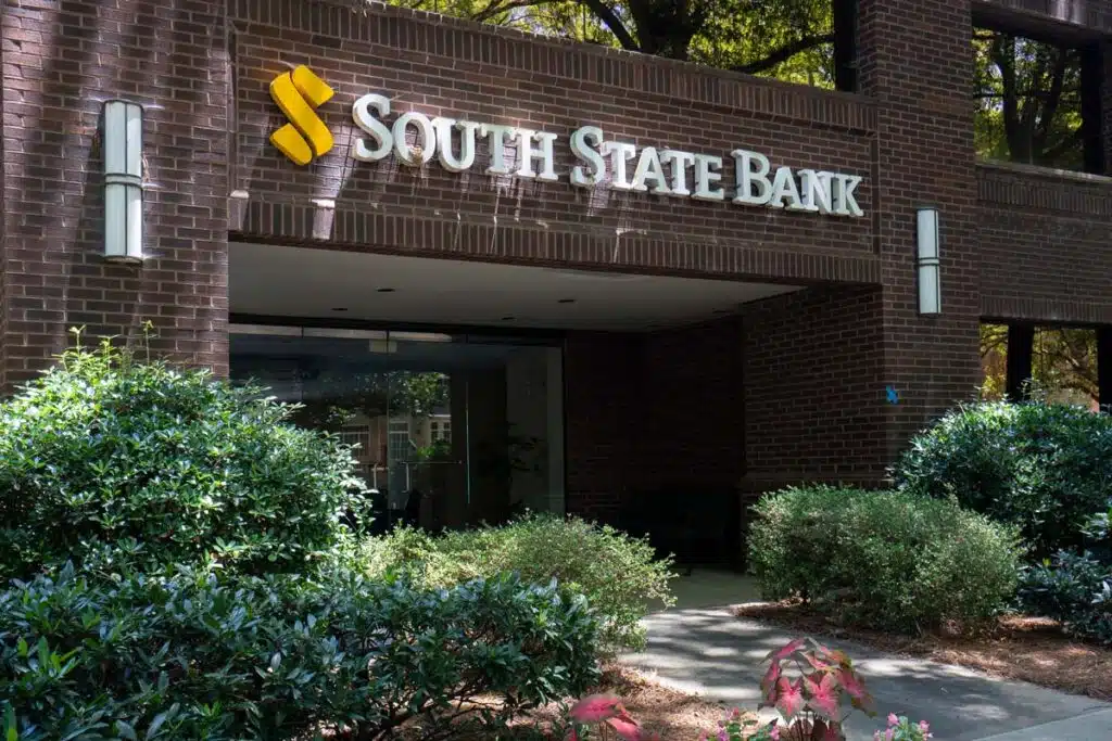 Exterior of a South State Bank location, representing the SouthState Bank data breach class action.