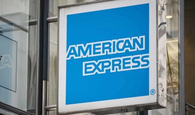 Close up of American Express signage, representing the American Express class action.