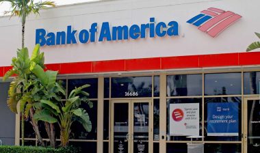 Exterior of a Bank of America location, representing Bank of America wire transfer fee class action lawsuit.