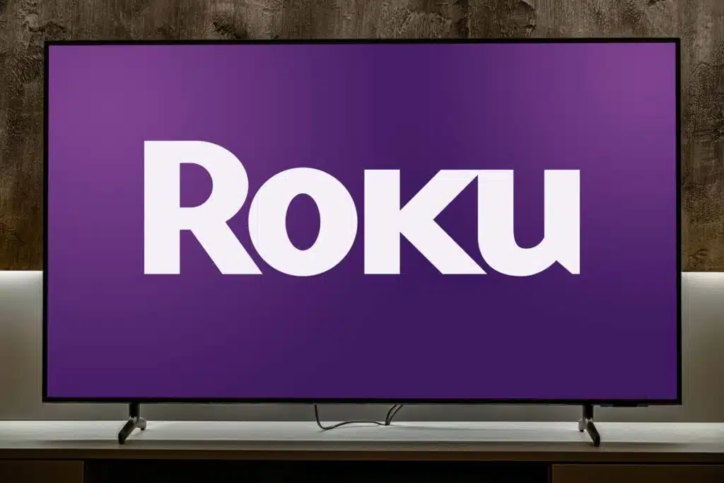 Roku logo displayed on a television, representing the Roku data breach.