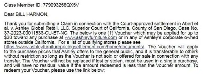 AshleyFurnitureFB4-19-24 checks in the mail