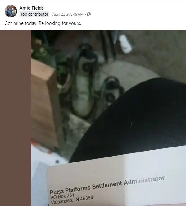 PulszFB24-22-24 checks in the mail