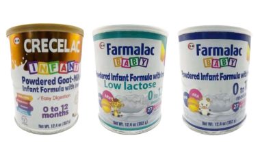 Product photos of recalled infant formula, representing the infant formula recall.