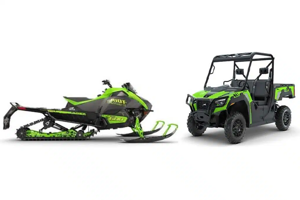 Product photo of recalled snowmobile and a utility vehicle by Textron, representing the Textron recalls.